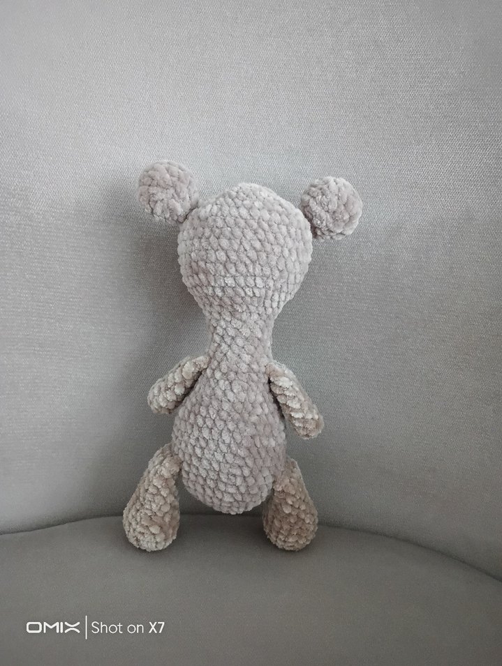 Gri Peluş Oyuncak Sevimli Figür - Görsel 5