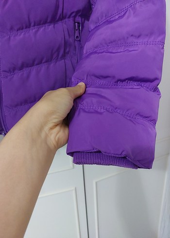 m Beden mor Renk Mor Kapitone Fermuarlı Kadın Kışlık Mont