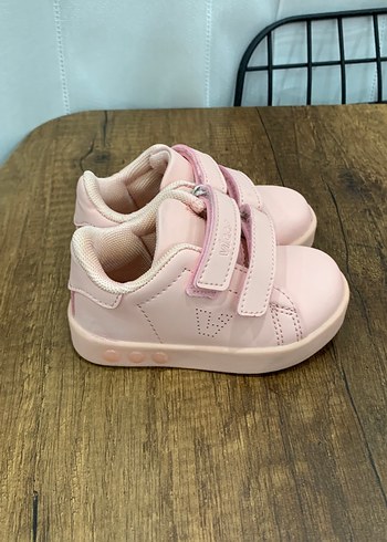 Kız Çocuk Pudra Pembe Cırtcırtlı Spor Ayakkabı - Görsel 2