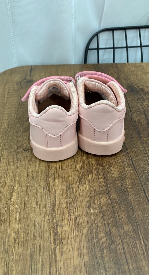 Kız Çocuk Pudra Pembe Cırtcırtlı Spor Ayakkabı - Görsel 4