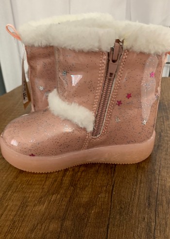 Kız Çocuk Pembe Tüylü Bot - Görsel 4