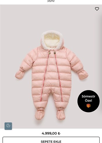 B&G store Peluş Detaylı Pembe Bebek Kız Tulumu - Görsel 4