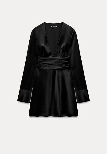zara saten elbise