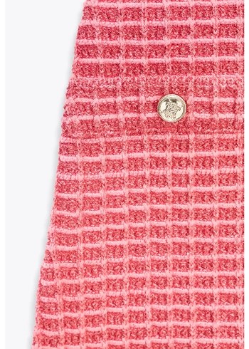 Pembe Mini Kareli Triko Elbise - Görsel 3