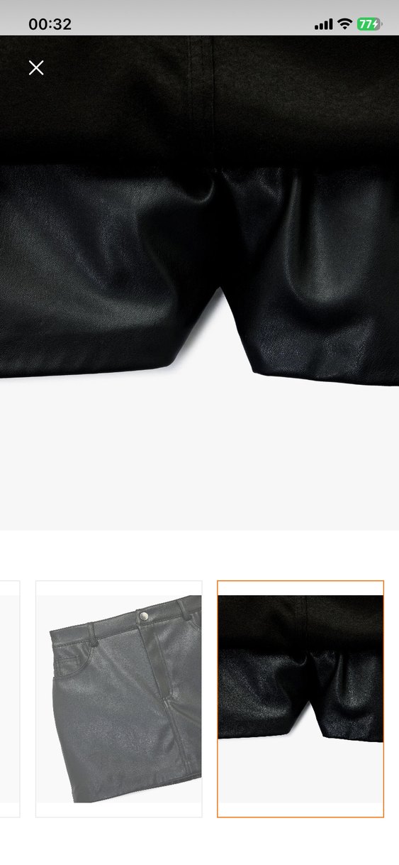 Kadın Siyah Deri Mini Şort - Görsel 3