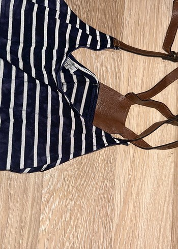 Laciver çizgili uzun elbise - Görsel 3