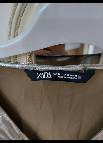 Zara gumus parlak bluz