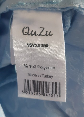 Mavi Kısa Yuvarlak Yaka Pilili Abiye Elbise - Görsel 5