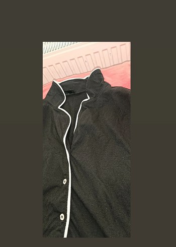 Diğer Düğmeli Siyah Midi Boylu Kadın pijama üstü