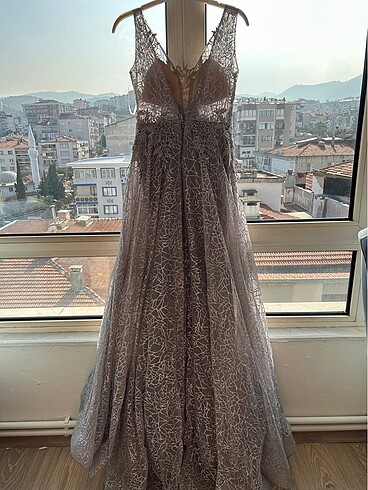 36 Beden gri Renk So lady helen model abiye