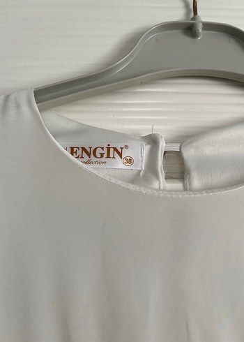 38 Beden beyaz Renk Beyaz Piliseli Midi Keten Tunik