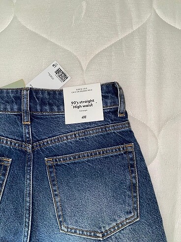 32 Beden mavi Renk Düz Yüksek Kot Pantolon | Straight High Jeans