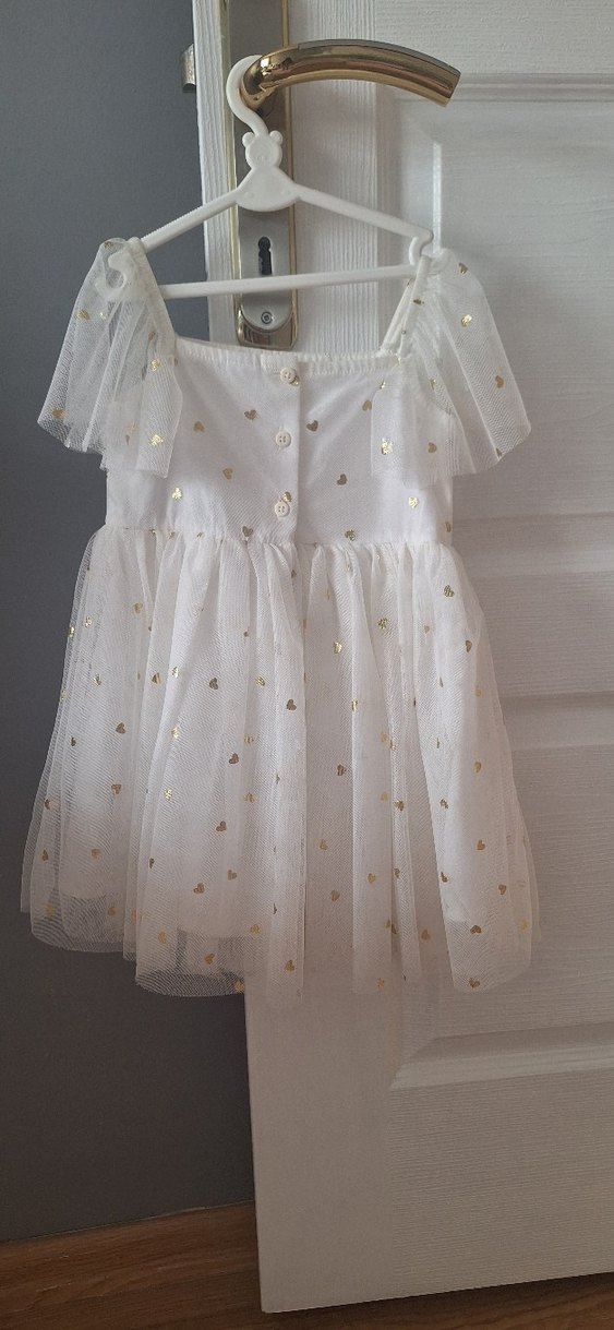 Beyaz Fırfırlı Kız Elbisesi - Görsel 2