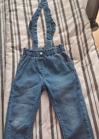 Kemerli Kız Çocuk Denim Pantolon - Görsel 2