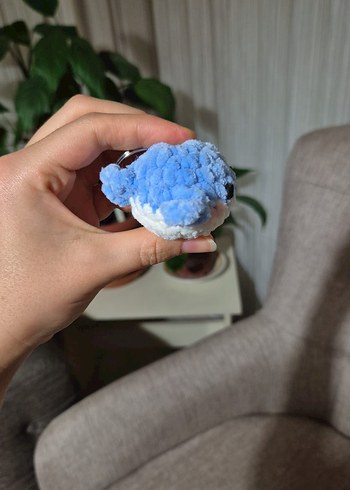 Hello Kitty Pastel Mavi Peluş Oyuncak Balina anahtarlık