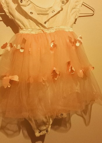 Kız Çocuk Pembe çıtçıtlı Bohem Elbise - Görsel 4