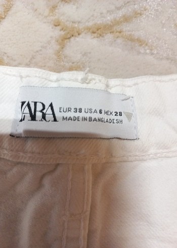 Beyaz Kadın Mini Denim Şort - Görsel 2