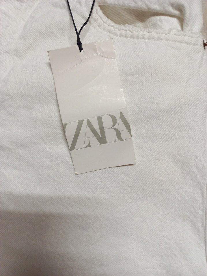 Beyaz Kadın Mini Denim Şort - Görsel 3