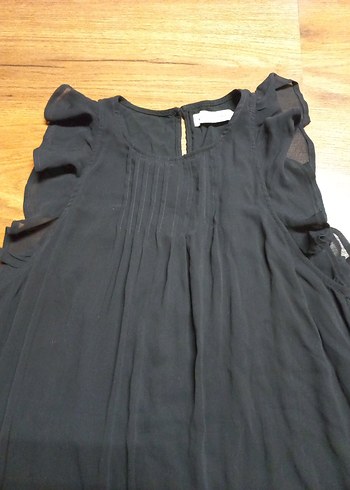 Siyah Keten Midi Elbise - Görsel 5