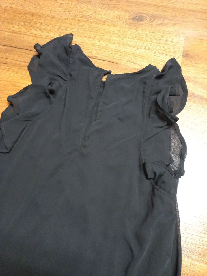 Siyah Keten Midi Elbise - Görsel 4