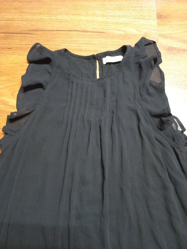 Siyah Keten Midi Elbise - Görsel 5