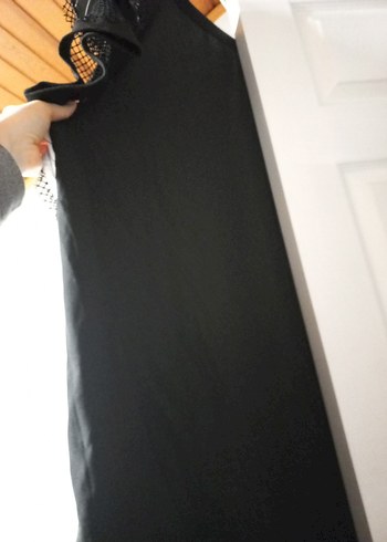 Kadın Uzun Siyah Fırfırlı Elbise - Görsel 3