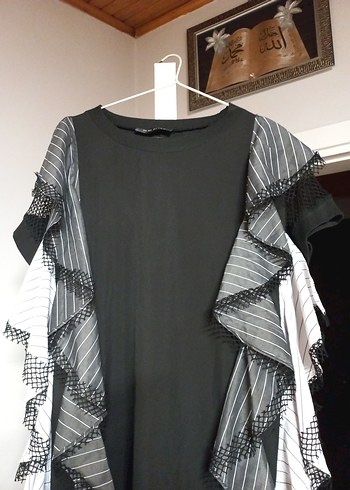 Kadın Uzun Siyah Fırfırlı Elbise - Görsel 5