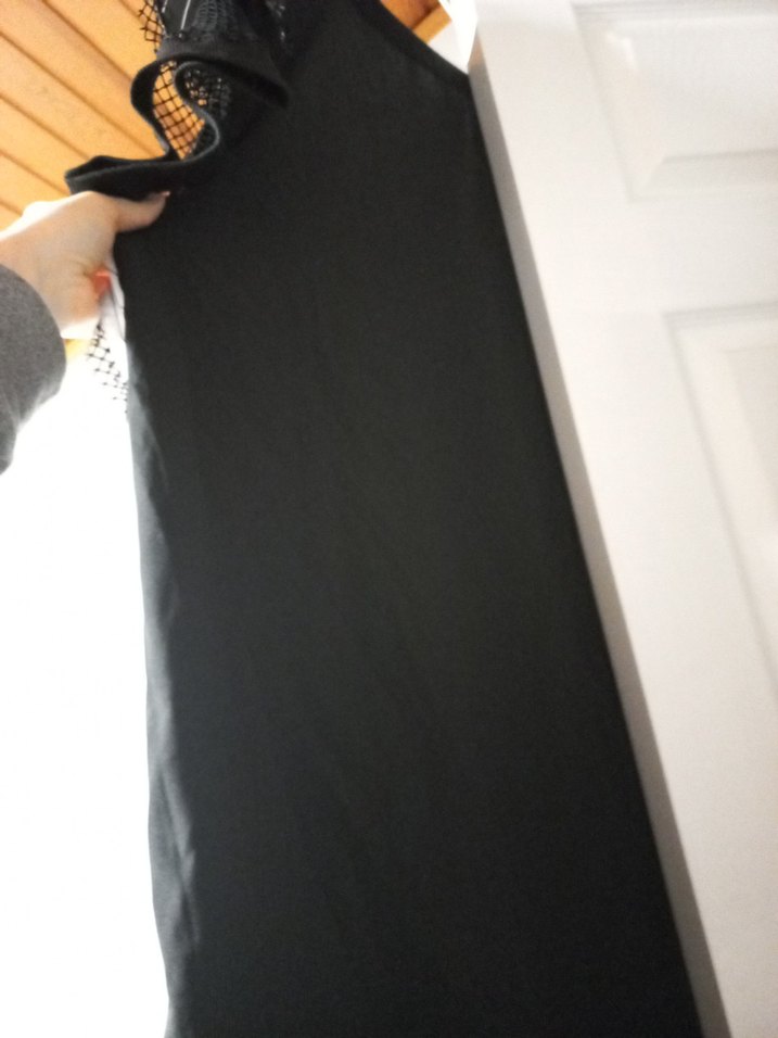 Kadın Uzun Siyah Fırfırlı Elbise - Görsel 3