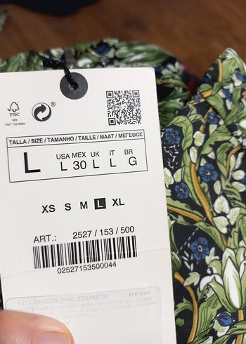 Yeşil Desenli Kısa Bol Kesim Kumaş saten  Pantolon - Görsel 7