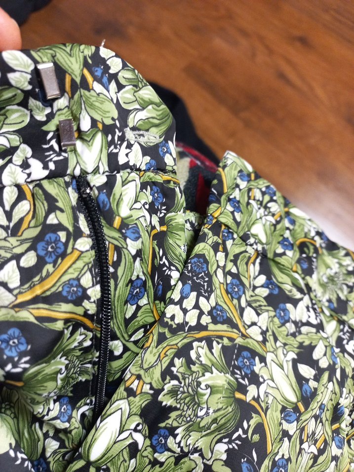 Yeşil Desenli Kısa Bol Kesim Kumaş saten  Pantolon - Görsel 5