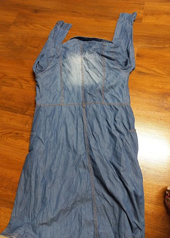 Kadın Uzun Denim Ceket Düğmeli Gri Mavi - Görsel 5