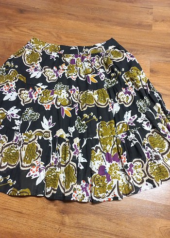 Renkli Desenli Bohem Mini Etek - Görsel 5