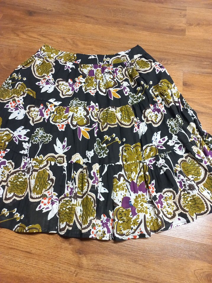 Renkli Desenli Bohem Mini Etek - Görsel 5