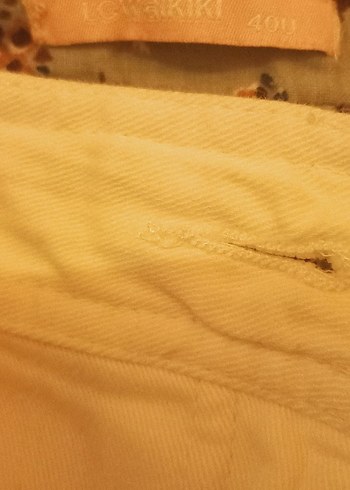 Beyaz Kadın Kot  Pantolon - Görsel 2