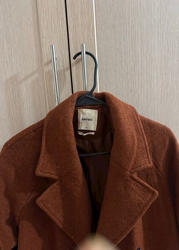 Kahverengi çift düğmeli kaban - Görsel 4