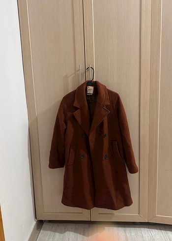 Kahverengi çift düğmeli kaban - Görsel 5