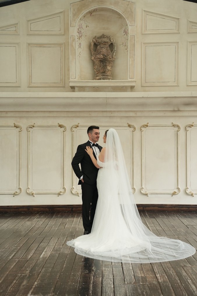 Müleyke Parla Serisi Balık Kesim Uzun Gelinlik 38 beden + Duvak - Görsel 3