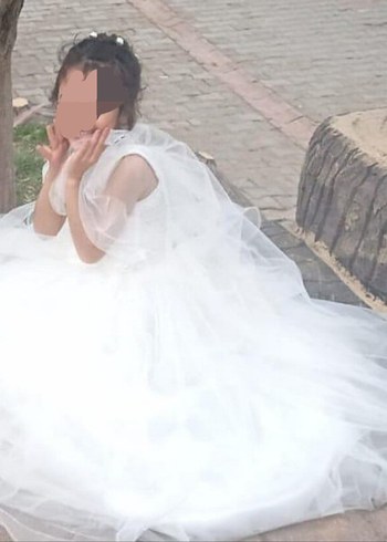 9 Yaş Beden beyaz Renk çocuk gelinliği