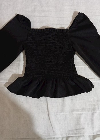 Diğer Siyah Fırfırlı Gotik Kadın Bluz