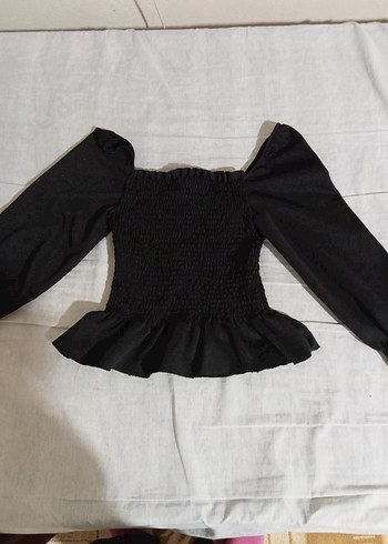 Siyah Fırfırlı Gotik Kadın Bluz