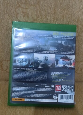  Beden Xbox one Sniper ghost warriror 