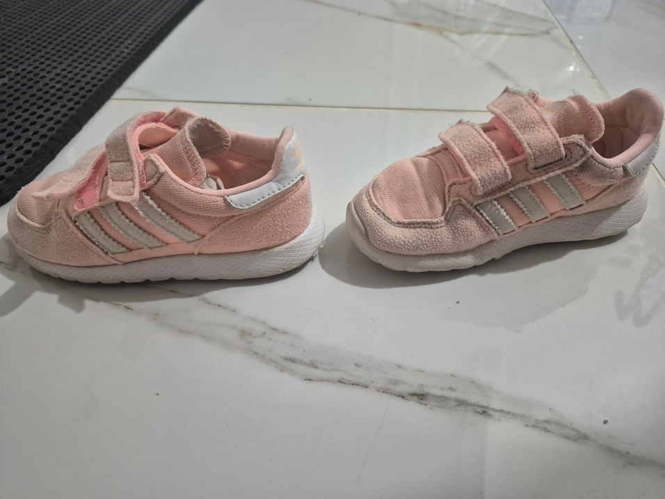 adidas Kız Çocuk Pudra Pembe Cırtcırtlı Spor Ayakkabı - Görsel 4