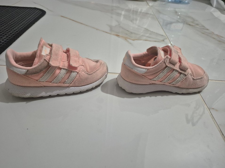 adidas Kız Çocuk Pudra Pembe Cırtcırtlı Spor Ayakkabı - Görsel 2