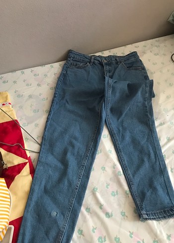 Düğmeli Rahat Kesim Kadın Jean Pantolon - Görsel 4