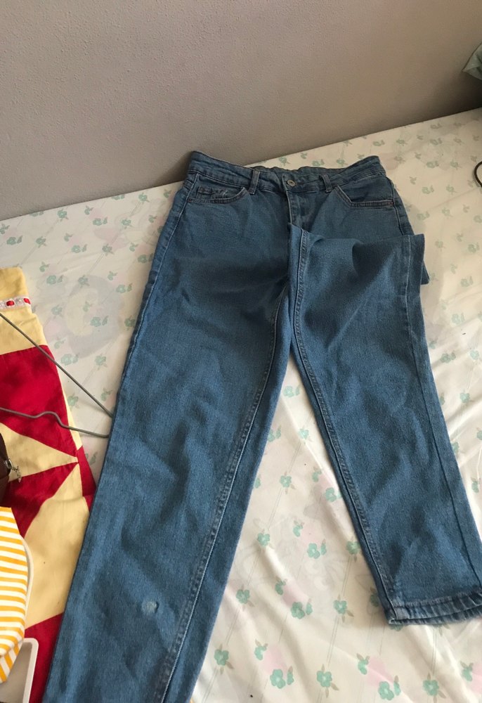 Düğmeli Rahat Kesim Kadın Jean Pantolon - Görsel 4