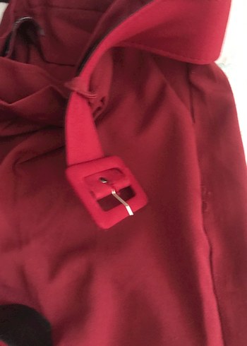 Bordo Düğmeli Midi Kadın Pantolon - Görsel 2