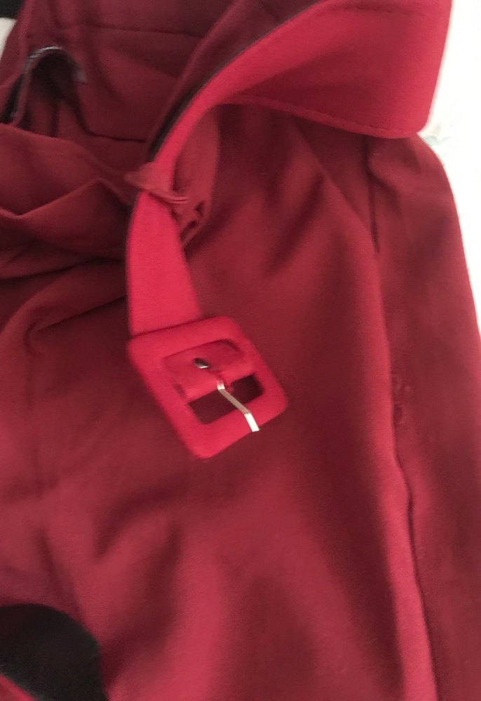 Bordo Düğmeli Midi Kadın Pantolon - Görsel 2