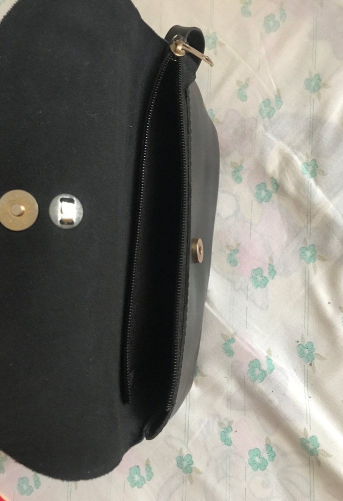 Siyah Deri Tokalı Kadın Çanta - Görsel 2