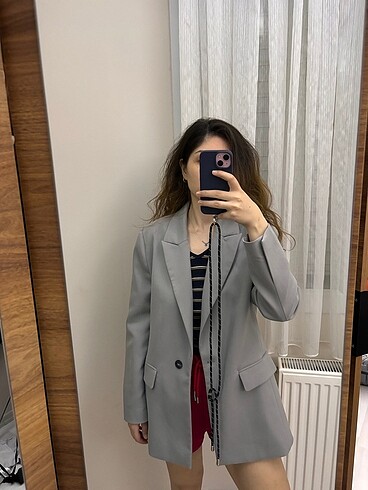 s Beden gri Renk oversize blazer
