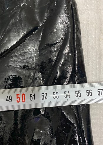 Parlak Siyah Midi Uzunlukta Kadın Ceket - Görsel 8